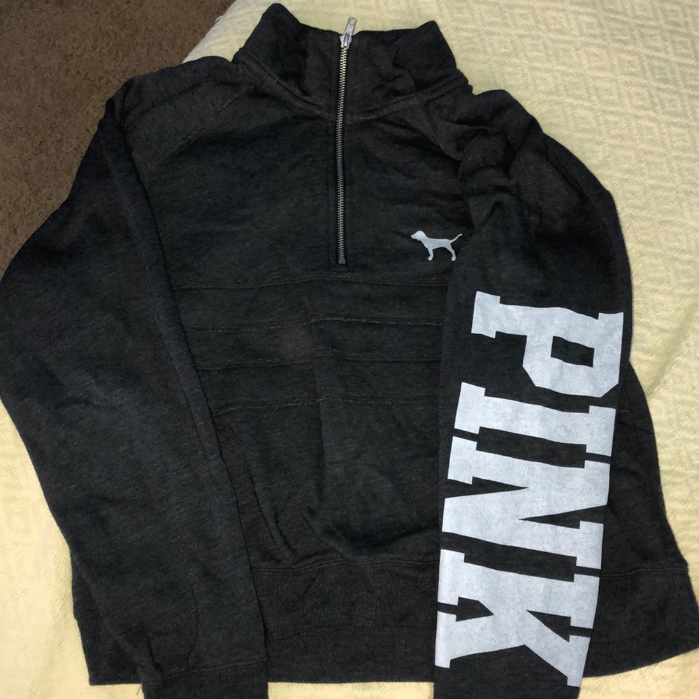 PINK quarter zip crew neck